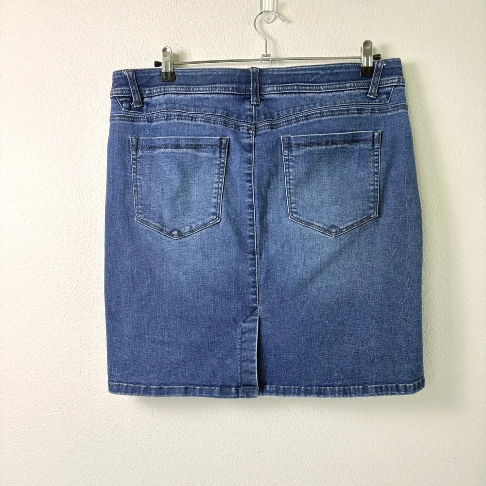 Democracy Denim Mini Skirt Women 12 Blue Ab Solution Zipper Pockets Cowgirl Y2K